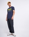 Shop Men's Navy Blue Kaafi Sanskari Typography T-shirt-Full