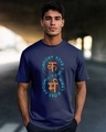 Shop Men's Navy Blue Karma Graphic Printed T-shirt-Front