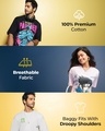 Shop Men's Navy Blue Lets Do Lunch Graphic Printed Oversized T-shirt
