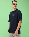 Shop Men's Navy Blue Logan Graphic Printed Oversized T-shirt-Full