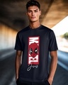 Shop Men's Navy Blue Marvel Jesus Graphic Printed T-shirt-Front