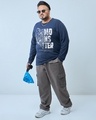 Shop Men's Navy Blue Monster Graphic Printed Plus Size T-shirt-Full
