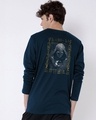 Shop Men's Navy Blue Moon Knight Graphic Printed T-shirt-Front