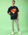 Shop Men's Navy Blue New Gen Graphic Printed Oversized T-shirt