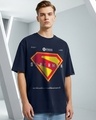 Shop Men's Navy Blue New Gen Graphic Printed Oversized T-shirt-Front