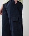 Shop Men's Navy Blue Oversized Cargo Jogger Pants