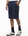 Shop Men's Navy Blue Oversized Cargo Shorts-Design