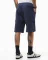 Shop Men's Navy Blue Oversized Cargo Shorts-Full