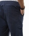 Shop Men's Navy Blue Oversized Cargo Shorts