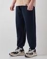 Shop Men's Navy Blue Oversized Joggers-Full