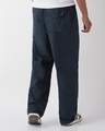 Shop Men's Navy Blue Oversized Parachute Pants-Design