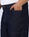 Shop Men's Navy Blue Oversized Plus Size Cargo Jeans