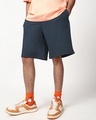 Shop Men's Navy Blue Oversized Shorts-Full