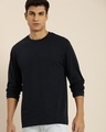 Shop Men's Navy Blue Oversized T-shirt-Front