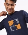 Shop Men's Navy Blue Play It Again Graphic Printed T-shirt