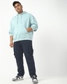 Shop Men's Navy Blue Plus Size Nylon Cargo Parachute Pants-Full