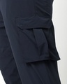 Shop Men's Navy Blue Plus Size Nylon Cargo Parachute Pants