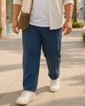 Shop Men's Navy Blue Plus Size Pants-Front