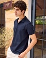 Shop Men's Navy Blue Polo T-shirt-Design