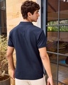 Shop Men's Navy Blue Polo T-shirt-Full