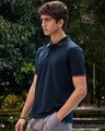 Shop Men's Navy Blue Polo T-shirt-Design