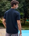 Shop Men's Navy Blue Polo T-shirt-Full