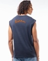 Shop Men's Navy Blue Rock N Roll Graphic Printed Boxy Fit Vest-Design