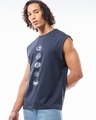 Shop Men's Navy Blue Seek Balance Graphic Printed Boxy Fit Vest-Design