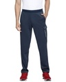 Shop Men's Navy Blue Slim Fit Track Pants-Front