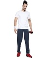 Shop Men's Navy Blue Slim Fit Track Pants-Full