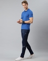 Shop Men's Navy Blue Solid Slim Fit Mid-Rise Track Pants