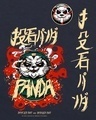 Shop Men's Navy Blue Stoned Panda Graphic Printed Oversized T-shirt
