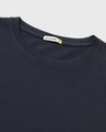 Shop Men's Navy Blue Stoned Panda Graphic Printed Oversized T-shirt