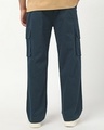 Shop Men's Navy Blue Straight Fit Cargo Pants-Design