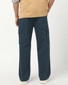 Shop Men's Navy Blue Straight Fit Cargo Pants-Design
