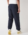 Shop Men's Navy Blue Super Loose Fit Nylon Cargo Jogger Pants-Full