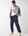 Shop Men's Navy Blue Super Loose Fit Nylon Cargo Jogger Pants