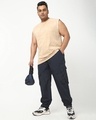 Shop Men's Navy Blue Super Loose Fit Plus Size Cargo Jogger Pants-Full