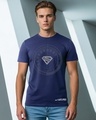 Shop Men's Navy Blue Superman Badge Graphic Printed T-shirt-Front
