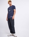 Shop Men's Navy Blue Superman Badge Graphic Printed T-shirt-Full
