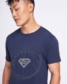 Shop Men's Navy Blue Superman Badge Graphic Printed T-shirt