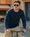 Shop Men's Navy Blue Sweater-Front