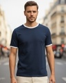 Shop Men's Navy Blue T-shirt-Front
