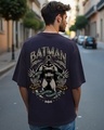 Shop Men's Navy Blue The Dark Knight Graphic Printed Oversized T-shirt-Front