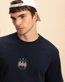 Shop Men's Navy Blue The Dark Knight Graphic Printed Oversized T-shirt