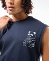 Shop Men's Navy Blue The Panda Way Graphic Printed Boxy Fit Vest