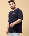 Shop Men's Navy Blue Typography Plus Size T-shirt-Design