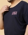Shop Men's Navy Blue Typography Plus Size T-shirt
