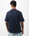 Shop Men's Navy Blue Venom Graphic Printed Oversized T-shirt-Full