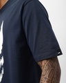 Shop Men's Navy Blue Venom Graphic Printed Oversized T-shirt